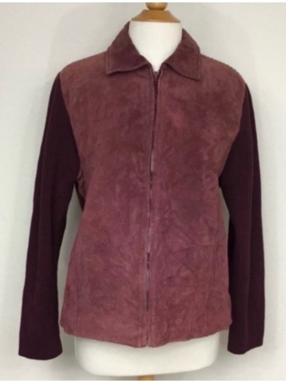High Sierra Women’s Wine Suede Leather Front Wool Barn Jacket XL Classic Western
